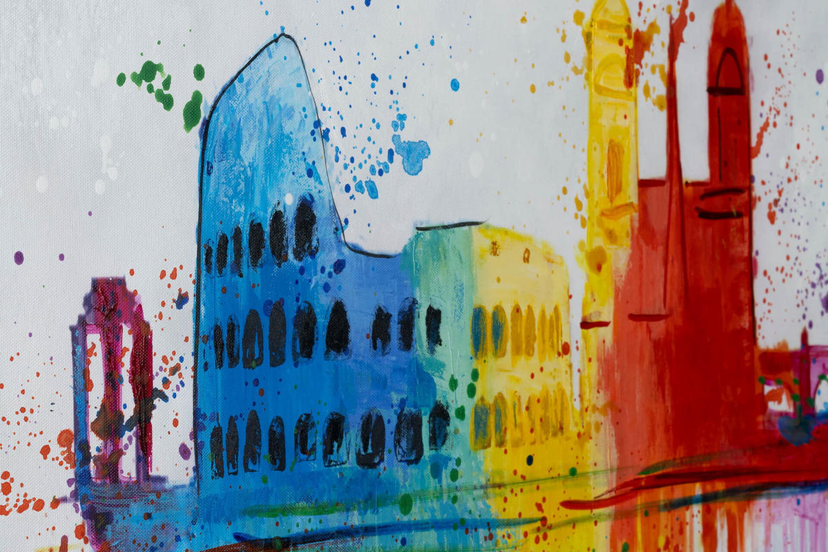 ACRYLBILD HANDGEMALT 120/60 cm - Multicolor/Weiß, Holz/Textil (2/60cm) - KUNSTLOFT