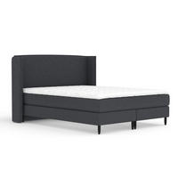 KONTINENTALBETT Ardis Schwarz 200/200 cm mit Matratze und Topper - Schwarz, Holz/Holzwerkstoff (200/200cm) - Maison de Reve