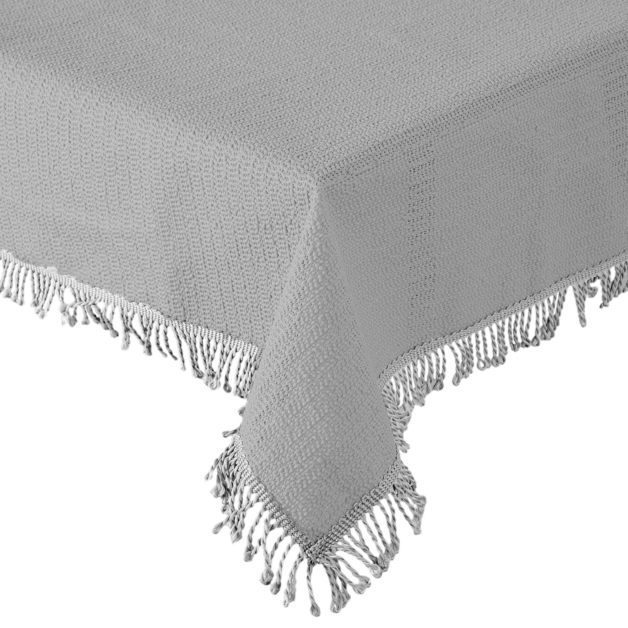 TISCHDECKE Gartentischdecke Hellgrau 140x180 cm oval Weichschaum - Hellgrau, Textil (140/180cm) - TiborTex