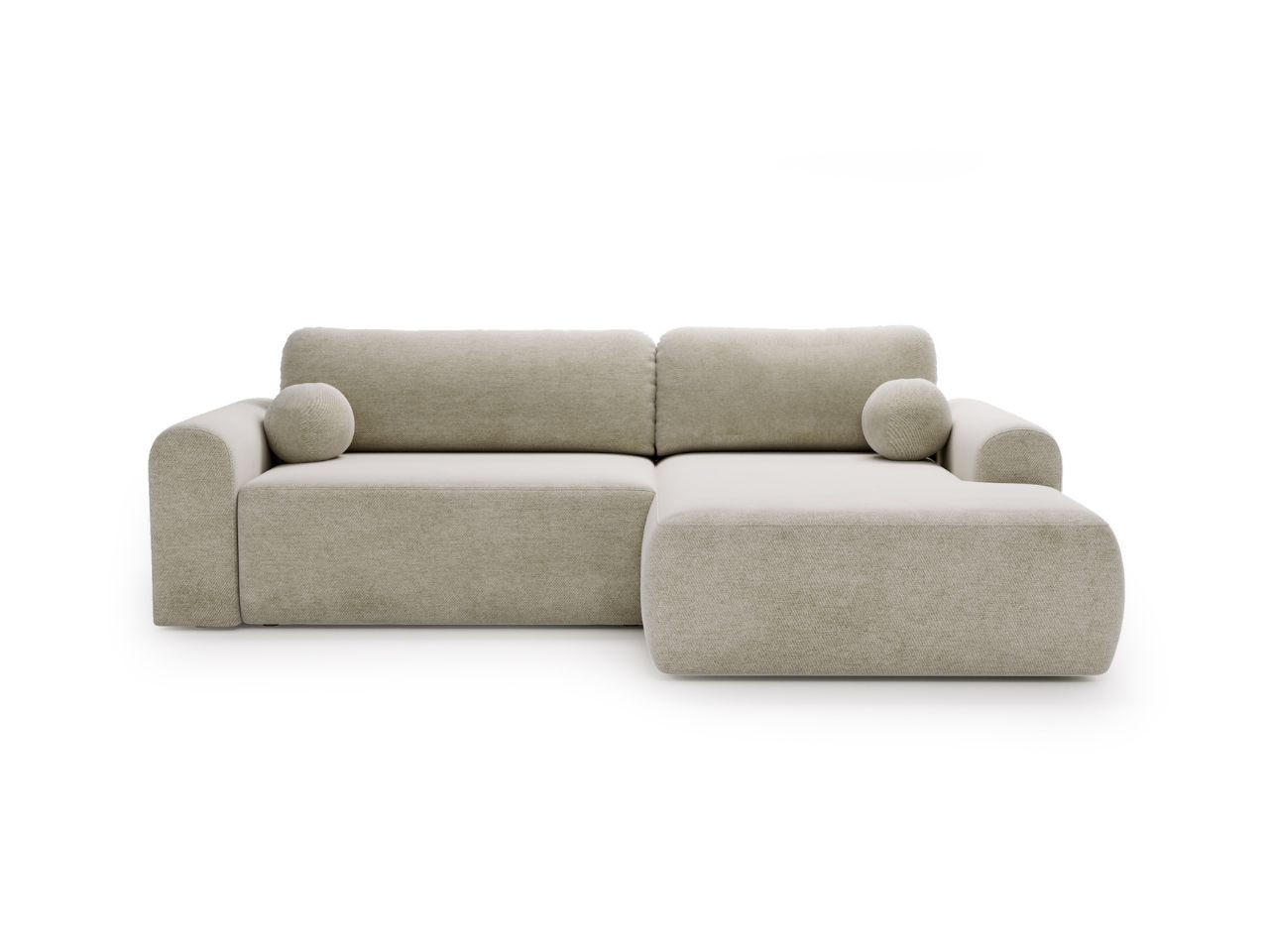 ECKSOFA Savana Ecru Links - Ecru, Holz/Textil (257/177cm) - Graingold