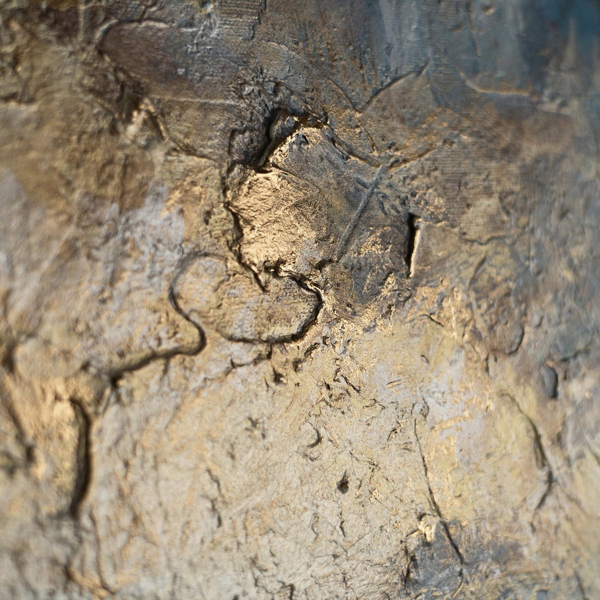 GEMÄLDE Stille Morgendämmerung Schattenfugenrahmen Gold 120x80 cm - Goldfarben, Holz (120/80cm) - YS-art gallery