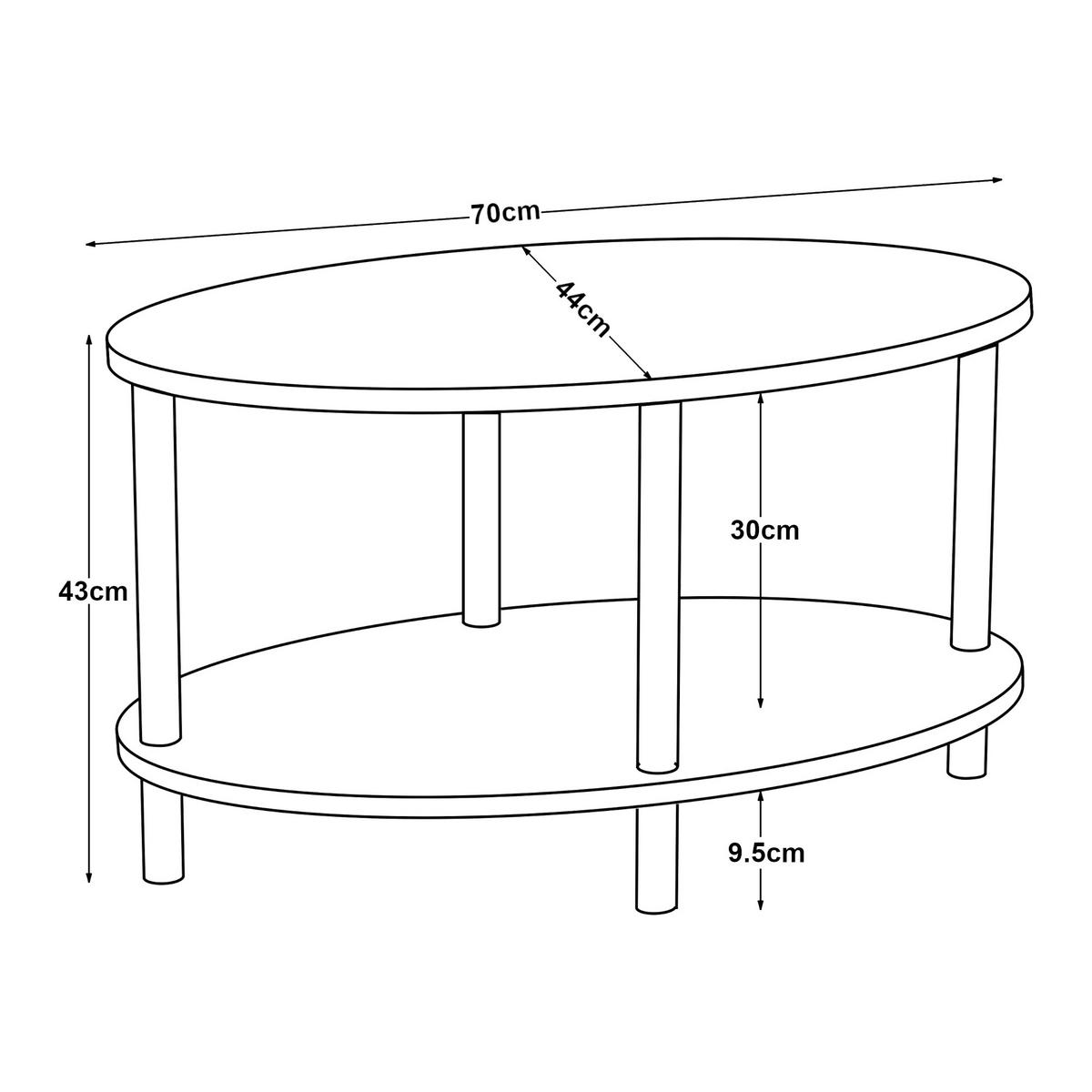 COUCHTISCH Højreby 70/44/43 cm - Sandfarben/Naturfarben, Holz/Holzwerkstoff (70/44/43cm) - [en.casa]
