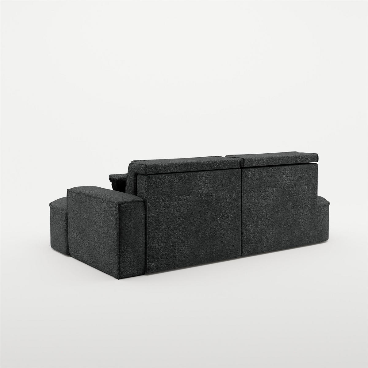 ECKSOFA Venedig Mit Schlaffunktion - Schwarz, Holzwerkstoff/Textil (278/179cm) - Fun Möbel