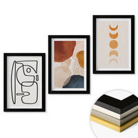 WANDBILDER 3er-Set - 20x30 cm Schwarzer Rahmen - Abstrakte Farbdekorationen - Schwarz, Kunststoff (20/30cm) - ArtPrintCave