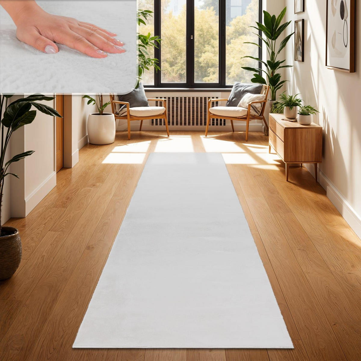 HOCHFLORTEPPICH 80/300 SOFT 380 - Weiß, Kunststoff (80/300cm) - Paco Home
