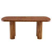 ESSTISCH 180/90/75 cm nussbaumfarben aus MDF mit bogenförmiger Säulenstütze - Walnussfarben, Holzwerkstoff (180/90/76cm) - OKWISH
