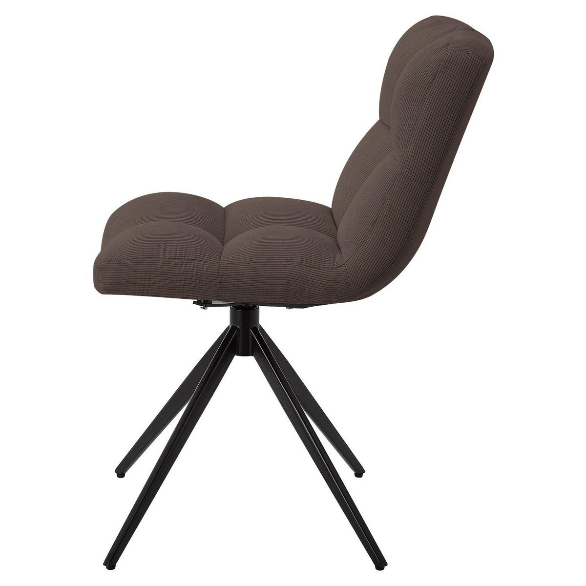 DREHSTUHL Dallas cord braun (2er-Set) - Braun, Textil (45/84/45cm) - Juskys