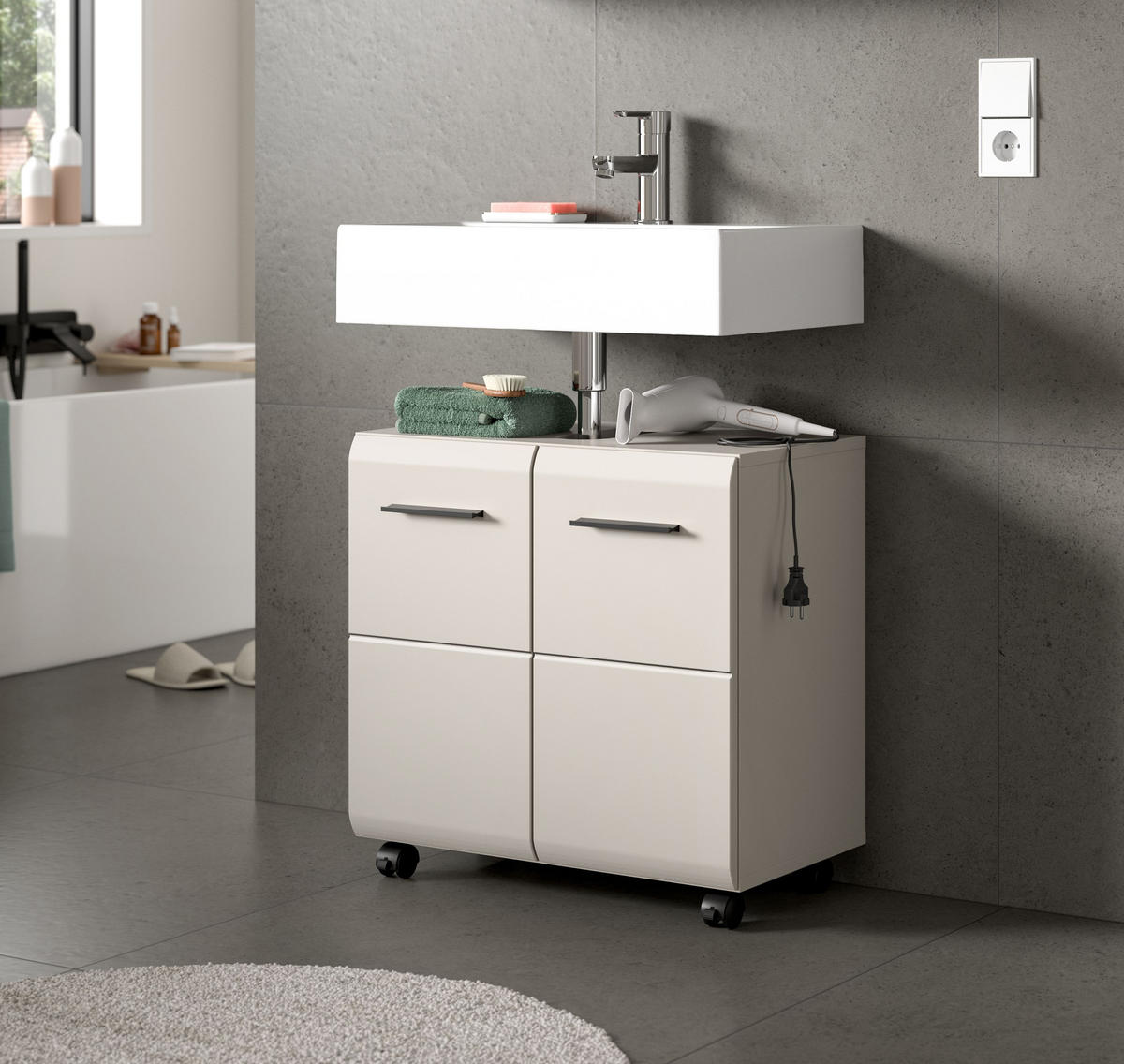 WASCHBECKENUNTERSCHRANK Alba (B/H/T: ca. 60/58/30 cm) in Kaschmir/Kaschmir matt - Kaschmir, Holzwerkstoff (60/58/30cm)