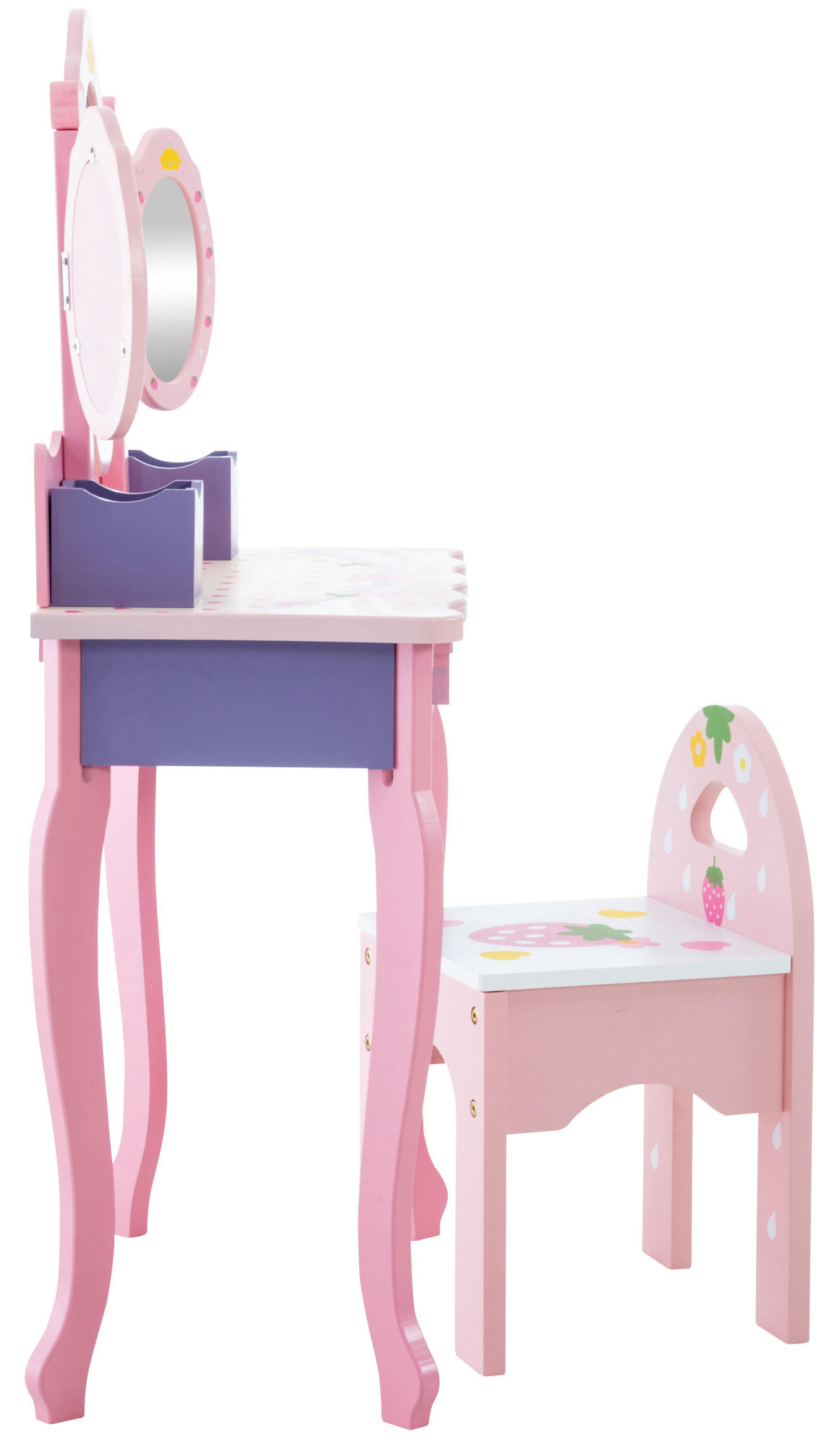 SCHMINKTISCH eckig 60/31/101 cm Holz pink - Pink/Rot, Holz (60/101/31cm) - CLP