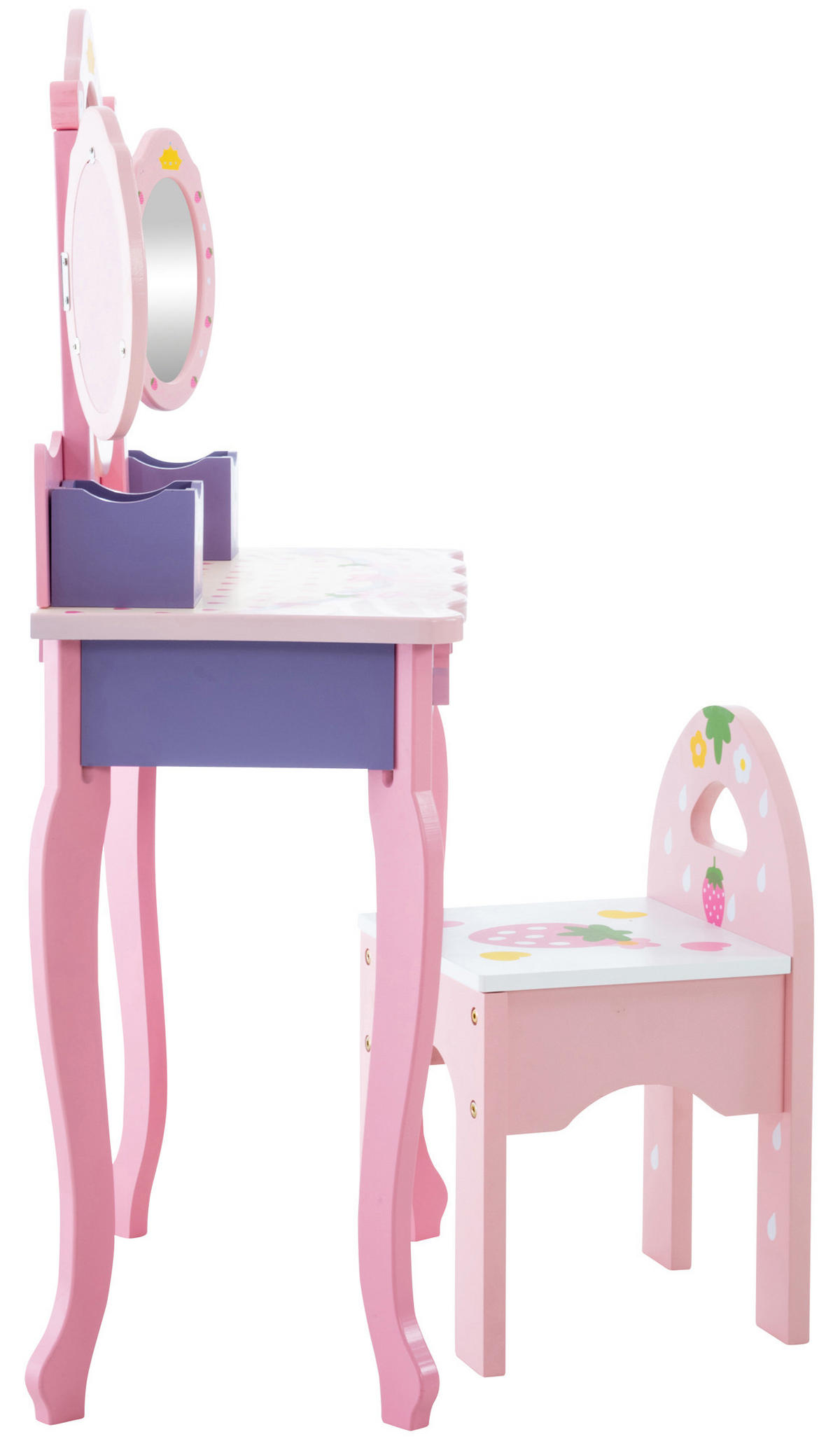 SCHMINKTISCH eckig 60/31/101 cm Holz pink - Pink/Rot, Holz (60/101/31cm) - CLP