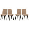 ESSZIMMERSTUHL 4x "Luna 2", schwarz,aragon 20 - Birkefarben/Grau, Holz (43/86/40cm) - Leaf Design