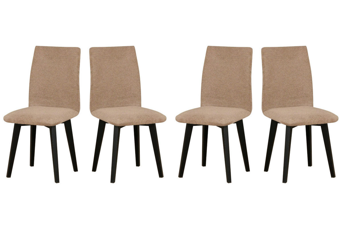 ESSZIMMERSTUHL 4x "Luna 2", schwarz,aragon 20 - Birkefarben/Grau, Holz (43/86/40cm) - Leaf Design