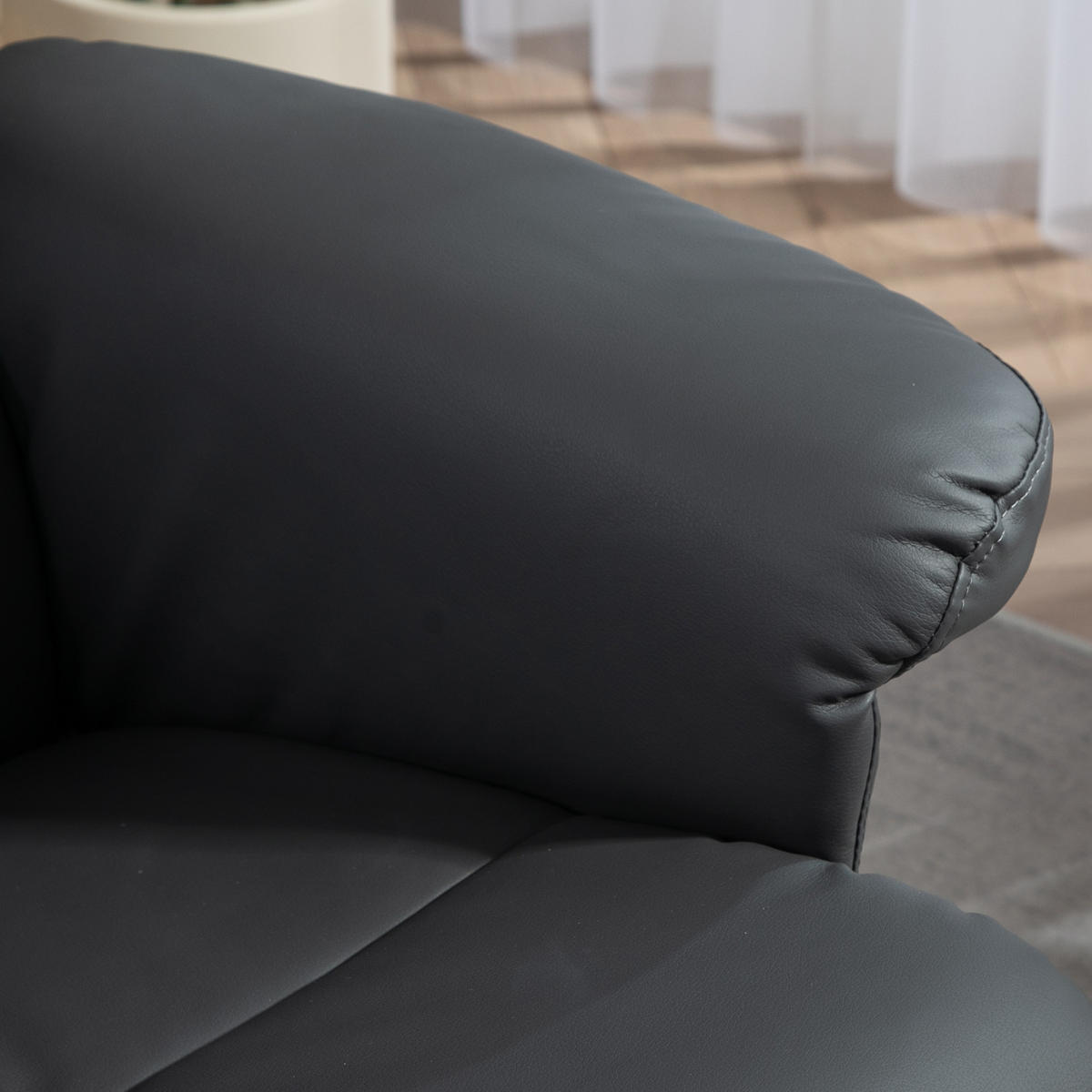 RELAXSESSEL DE-07524 145° neigbar & 360° drehbar mit Hocker Dunkelgrau - Dunkelgrau, Holz (86/99/80cm) - ComfortXL