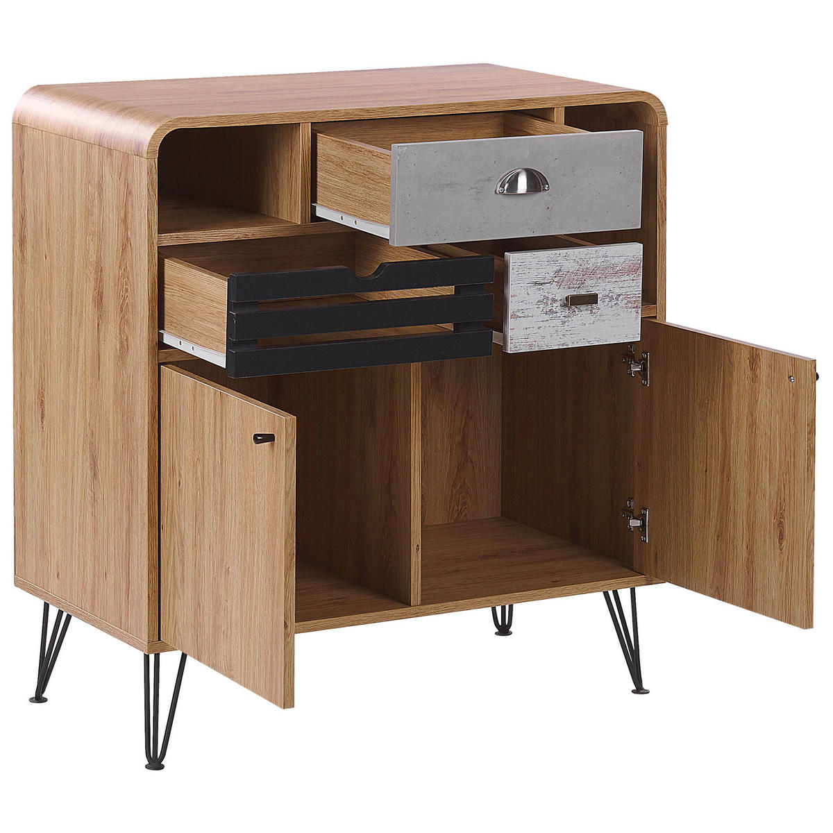 SIDEBOARD Světle hnědý Kyle - hnědá, kompozitní dřevo (80/87/40cm) - Beliani