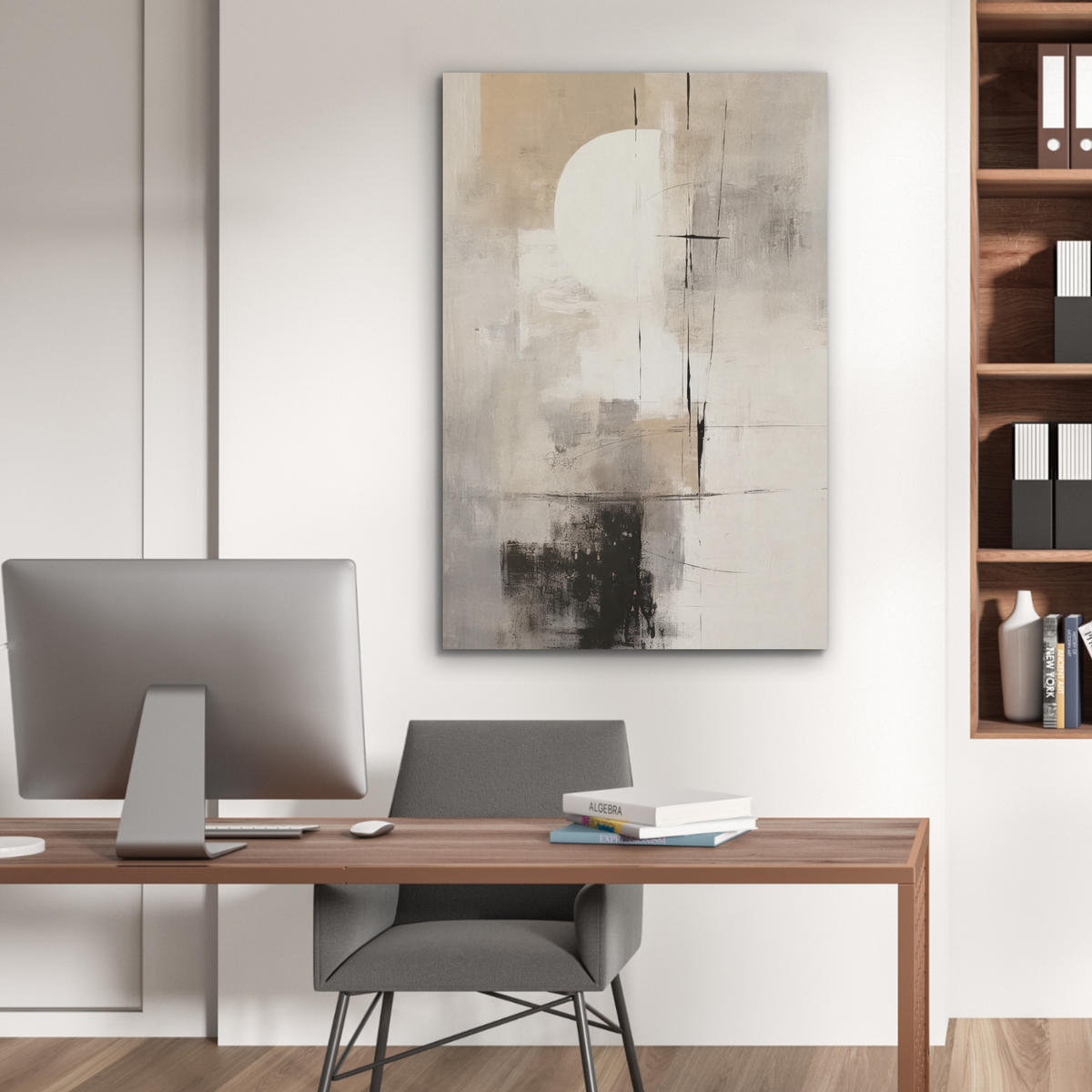 AKUSTIKBILD Abstrakt - Kunst - Grau Wanddeko 60x90 cm - Hellgrau, Kunststoff (60/90/0.9cm) - MuchoWow