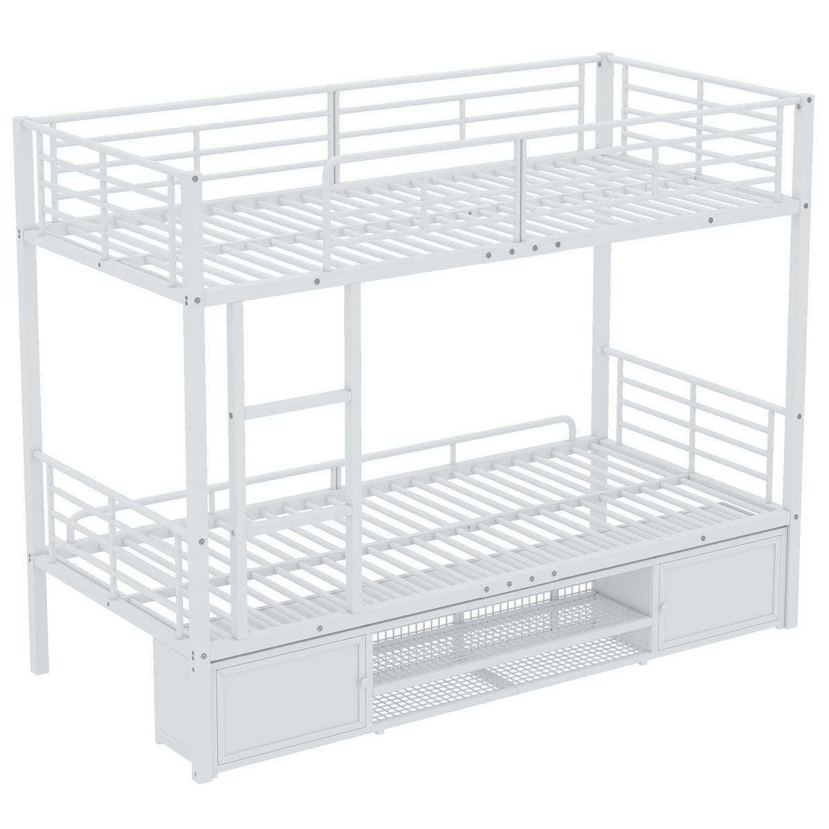 ETAGENBETT Eisen 90/200 cm Weiß - Weiß, Metall - Raumix