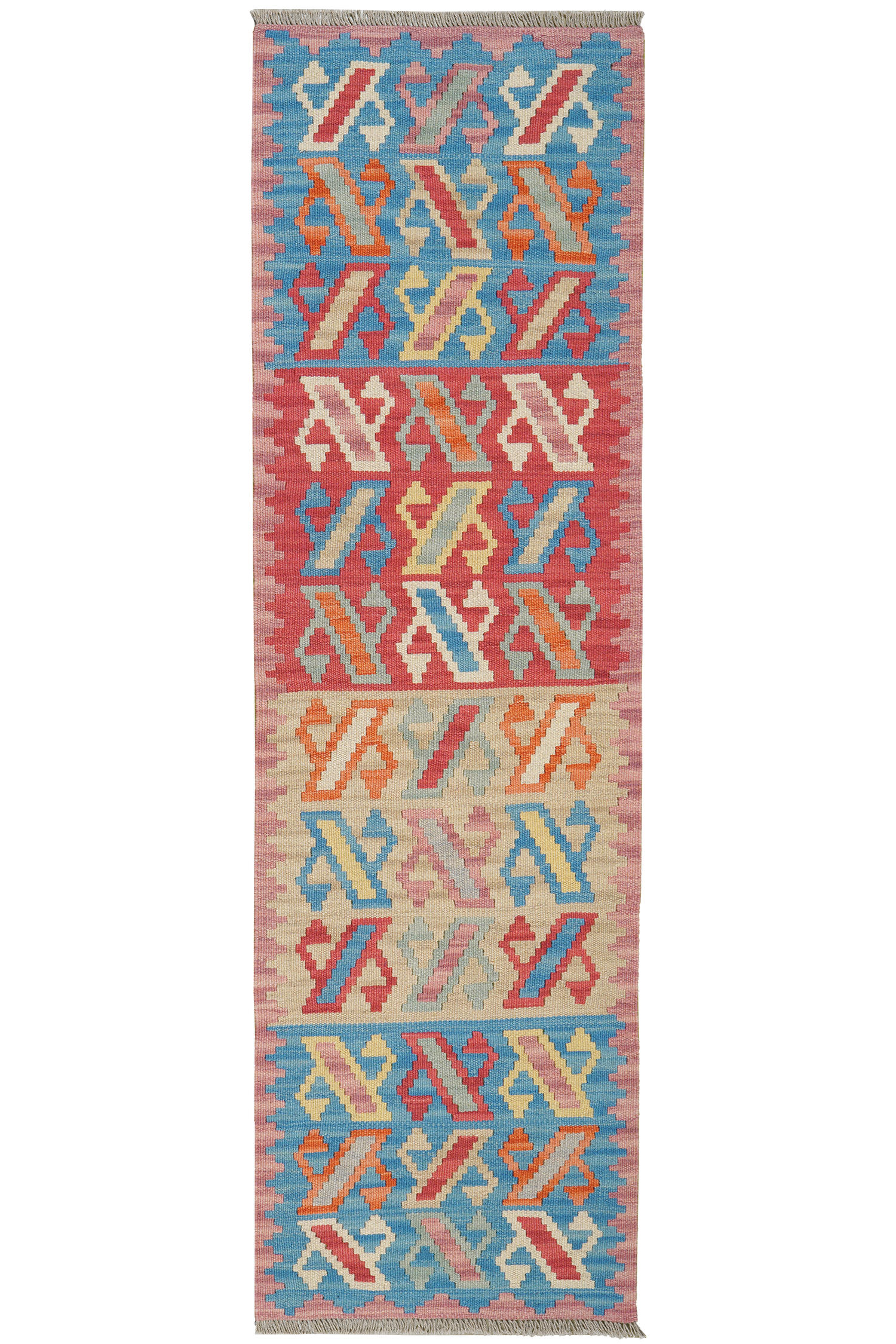 HANDWEBTEPPICH Kelim Gashgai Mehrfarbig 205/60 cm Schurwolle - Multicolor, Textil (60/205cm) - Looma