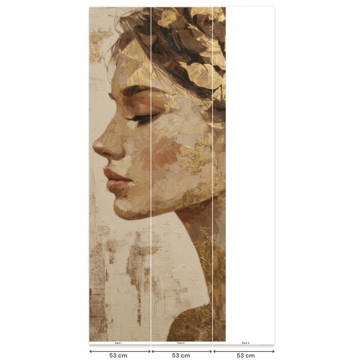 TAPETE - Frau - Gold - Abstrakt - Textur - 120x280 cm - Goldfarben, Papier (120/280cm) - OnlyWow