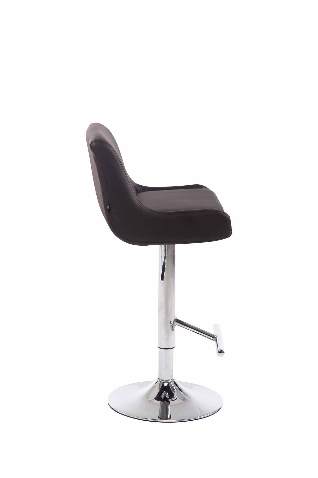 BARHOCKER Lederlook braun - Chromfarben/Braun, Textil/Metall (43/90/50cm) - CLP