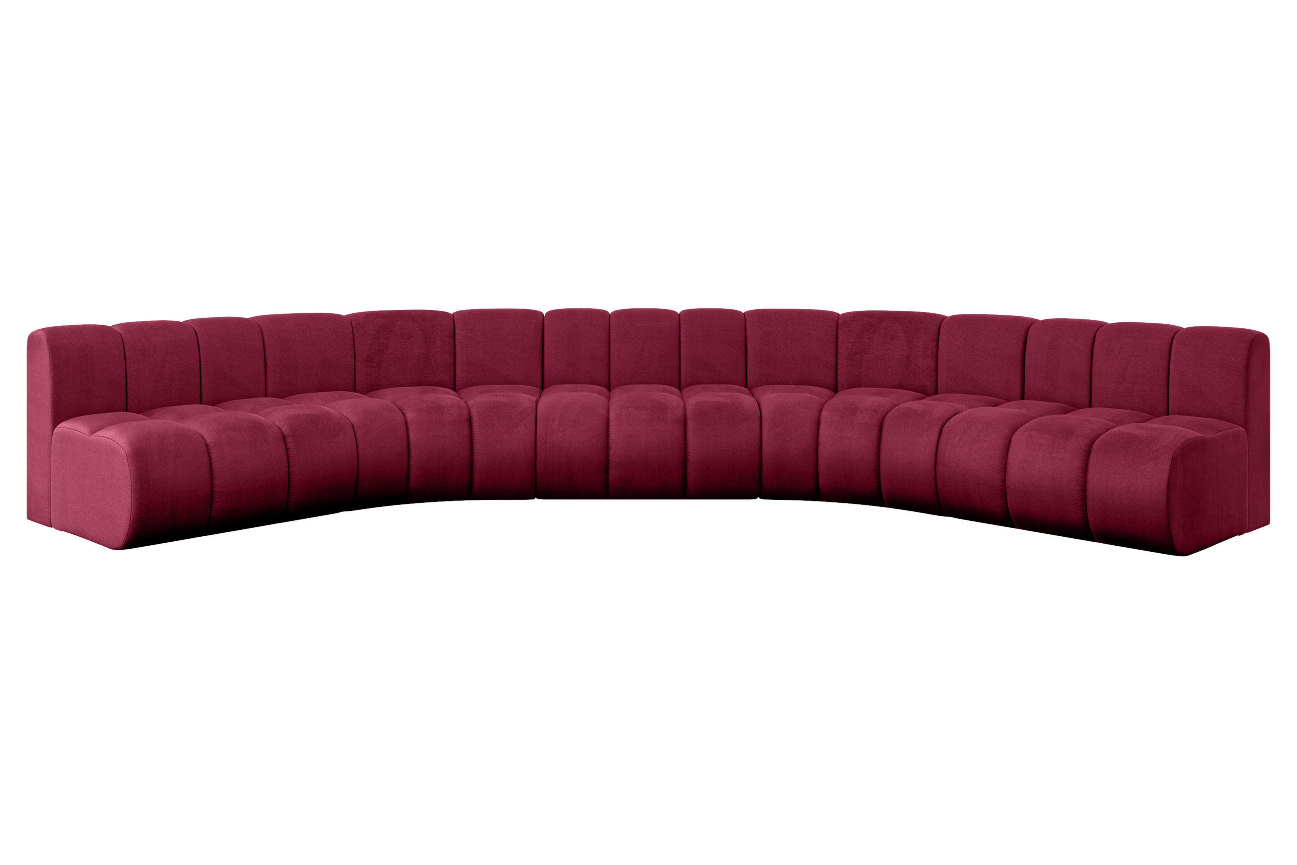 WOHNLANDSCHAFT modulares Sofa Montra-U1 - 490x174x70 cm Bordeauxrot - Bordeaux, Holzwerkstoff/Textil (490/70/174cm) - ALTDECOR