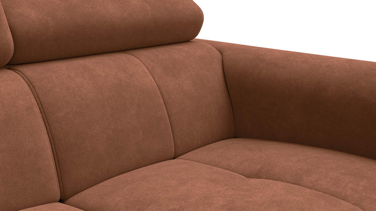SOFA RODEN 2-Sitzer, braun, Veloursstoff - Braun, Holz/Textil (152/82/103cm) - Wozimo