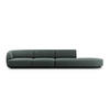 RECHTES-SOFA Miley aus Chenille-Stoff petrol 4 Sitzplätze - Petrol, Textil (90/70/323cm) - Micadoni