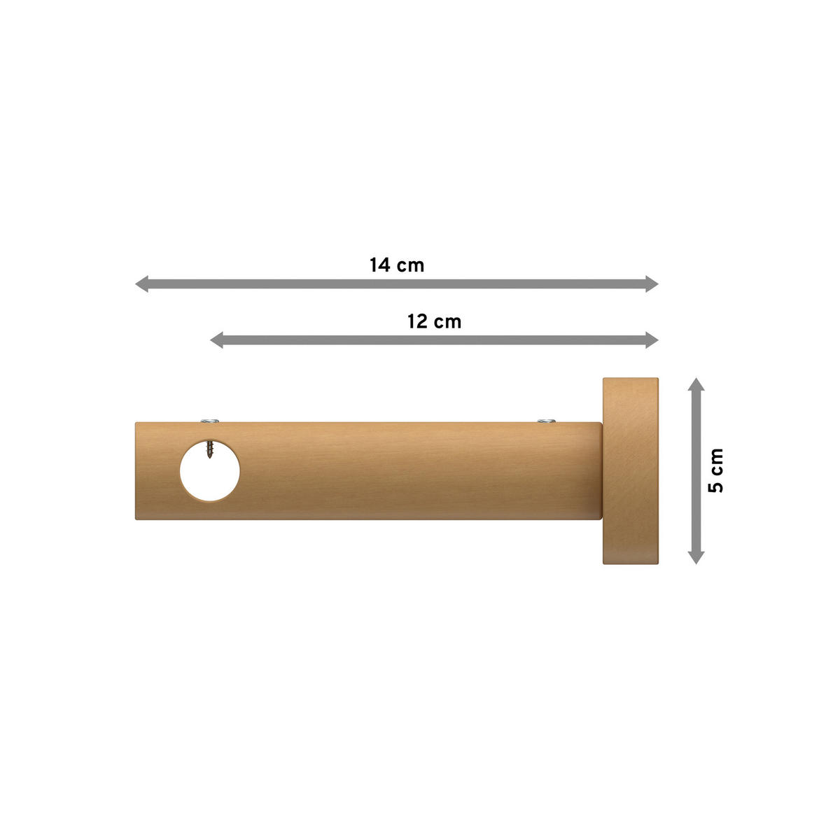 TRÄGER FÜR GARDINENSTANGEN 16 mm Ø, Adrian 1-läufig, Buche - Buchefarben, Holz (14.1/5.3/5.3cm) - INTERDECO