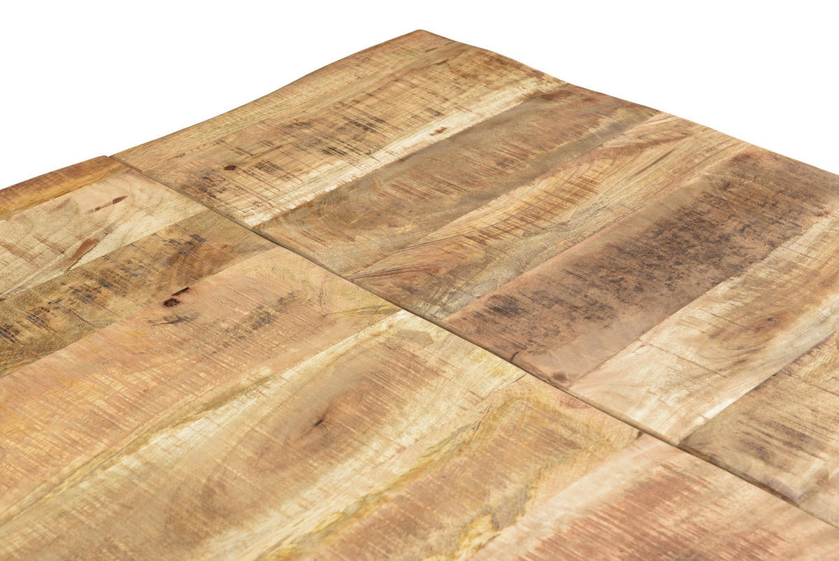 ESSTISCH LORE Holz Akazie - Schwarz/Naturfarben, Holz/Metall (140/90/77cm) - KAWOLA