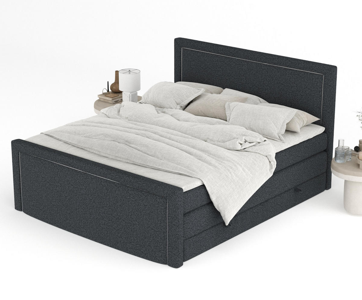 BOXSPRINGBETT Lavenda Schwarz 200/200 cm - Schwarz, Holz/Holzwerkstoff (200/200cm) - Maison de Reve