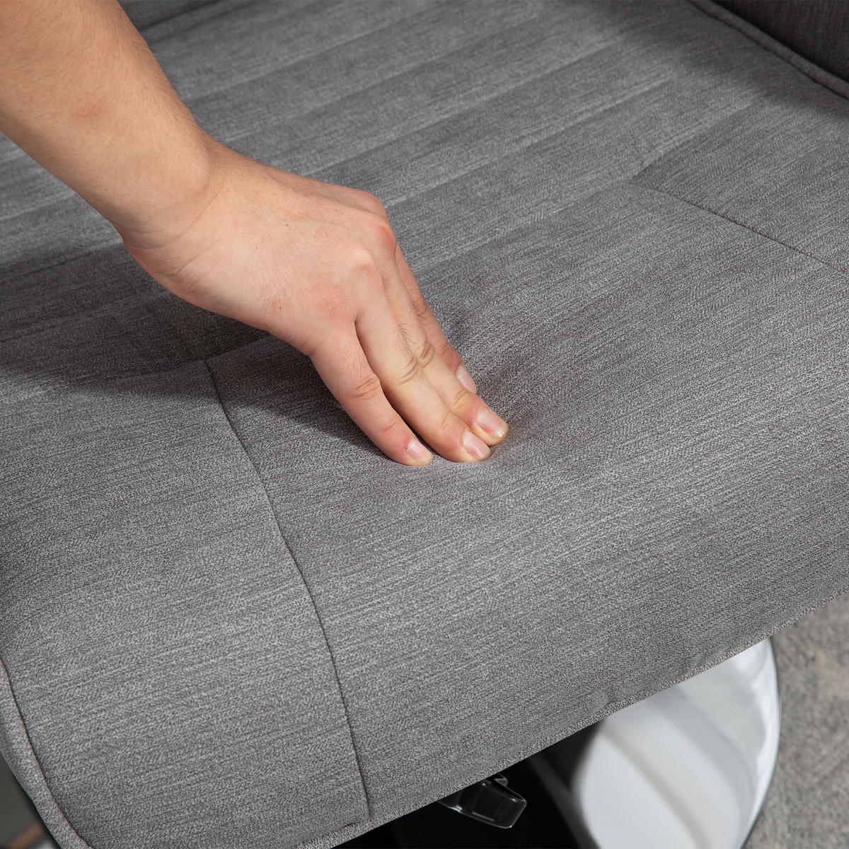 RELAXSESSEL DE-07508 mit Hocker, drehbar und neigbar Grau - Grau, Metall (71/104/69cm) - ComfortXL