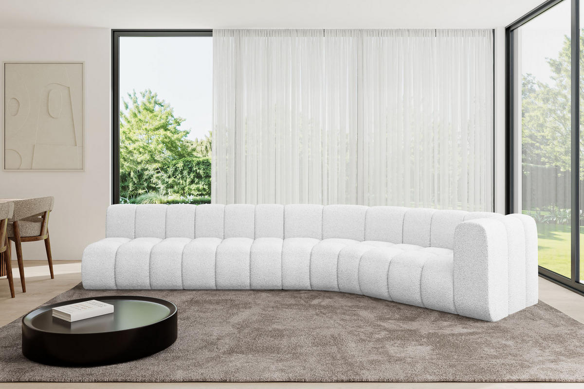 ECKSOFA modulares Sofa Karex-L2 - 399x194x70 cm Weiß - Weiß, Holzwerkstoff/Textil (399/194cm) - ALTDECOR