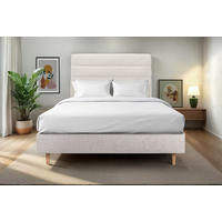 KOPFTEIL Modell Linien – Hellbeiger Stoff 160 cm - Beige, Karton/Holz (160/120/10cm) - Sommeil de Plomb