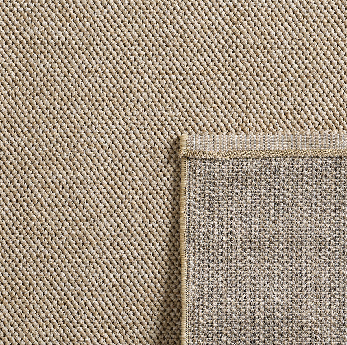 TEPPICH Kurzflor Flachgewebe Uni-Design Polypropylen Wohnzimmer Beige Rechteckig 60x100 - Beige, Textil (60/100cm) - KADIMA DESIGN
