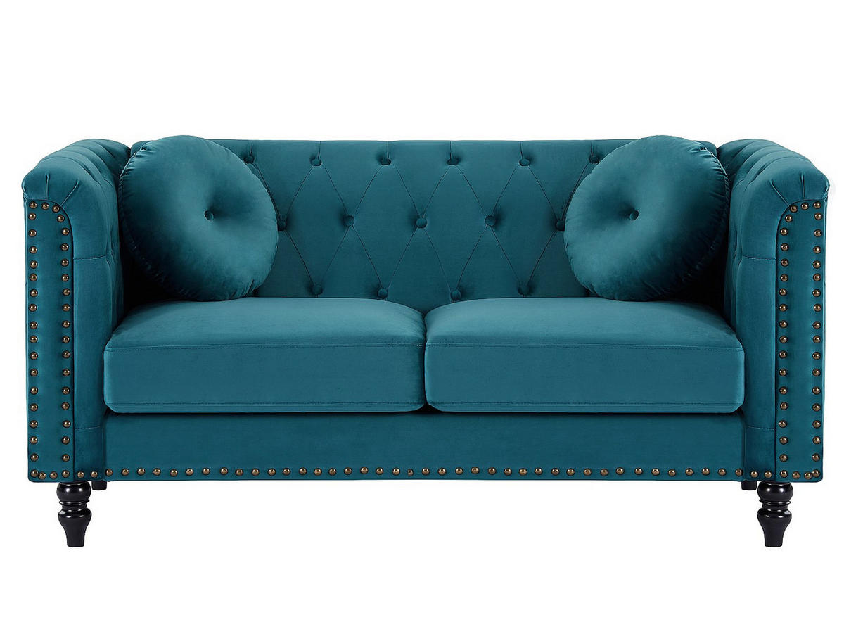 COUCHGARNITUR - 5 Personen - samt - blaugrün Turner - Grün, Textil (163/79/77cm) - Vente-Unique