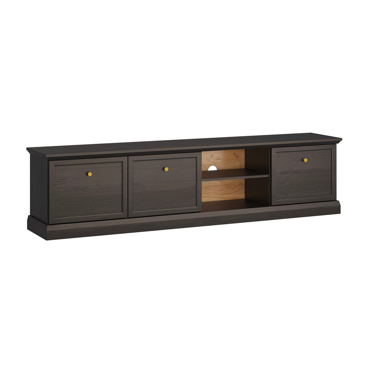 TV STOLÍK Toja Antracitové drevo - hnedá, kompozitné drevo (206.2/51.1/39.5cm) - Petits-meubles