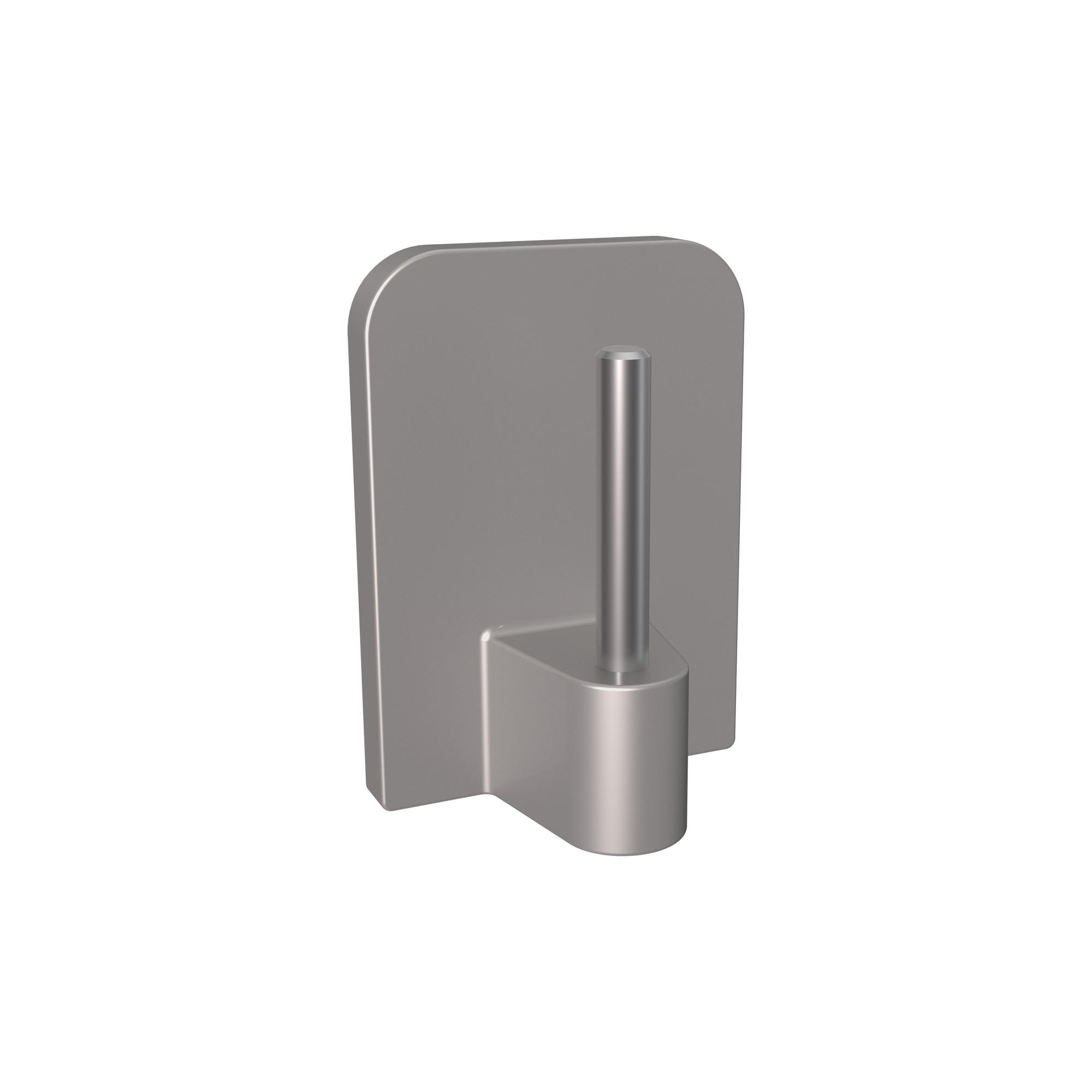 KLEBEHAKEN MIT METALLSTIFT für Vitragestangen, Silbergrau, Packung 4 Stück - Alufarben, Kunststoff/Metall (1.7/2.4/1.2cm) - INTERDECO