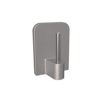 KLEBEHAKEN MIT METALLSTIFT für Vitragestangen, Silbergrau, Packung 4 Stück - Alufarben, Kunststoff/Metall (1.7/2.4/1.2cm) - INTERDECO