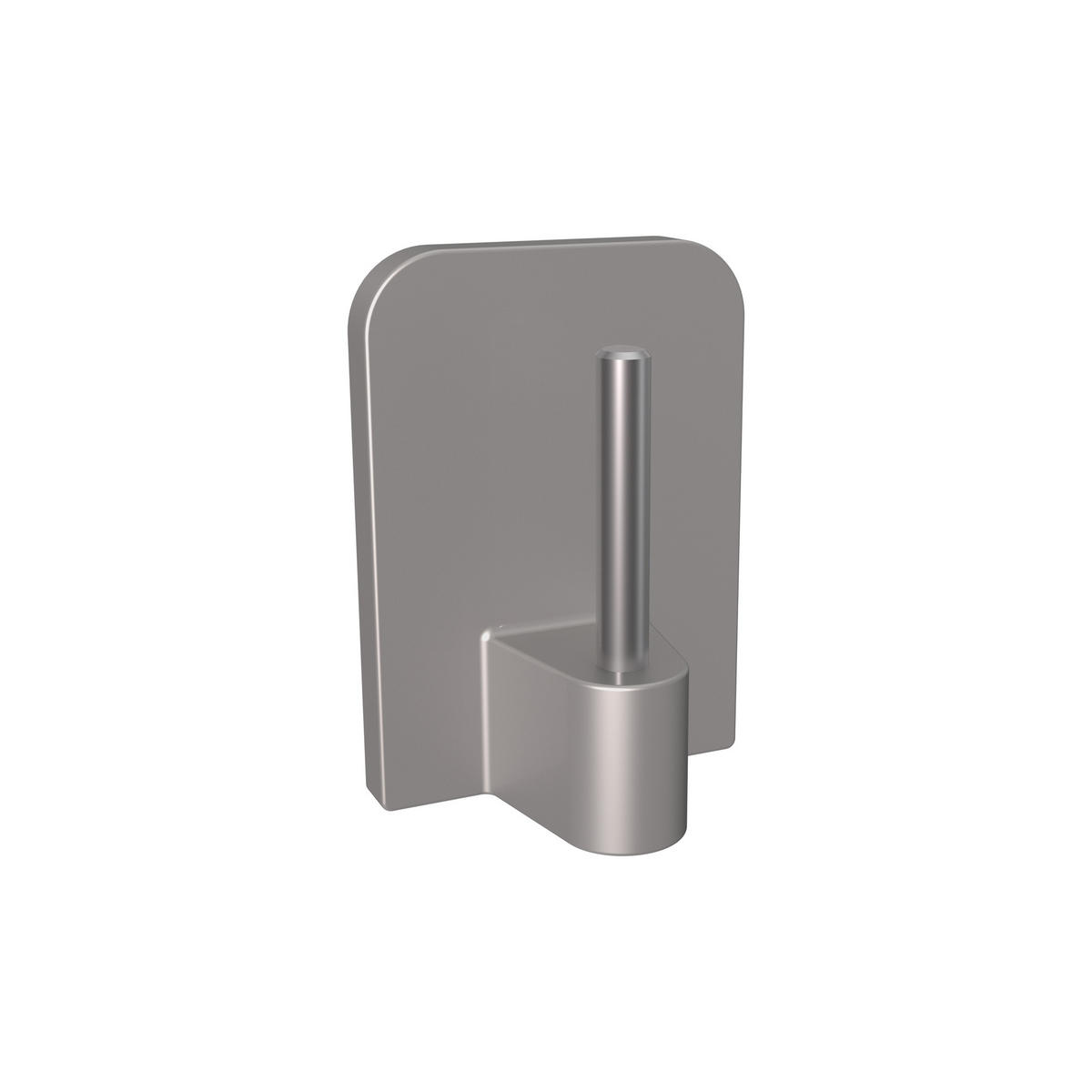 KLEBEHAKEN MIT METALLSTIFT für Vitragestangen, Silbergrau, Packung 4 Stück - Alufarben, Kunststoff/Metall (1.7/2.4/1.2cm) - INTERDECO