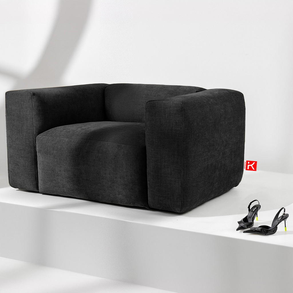 Thumbnail - Konsimo® Sessel, Graphit, Textil, 1-Sitzer, 130x73x96 cm, Wohnzimmer, Sessel, Polstersessel