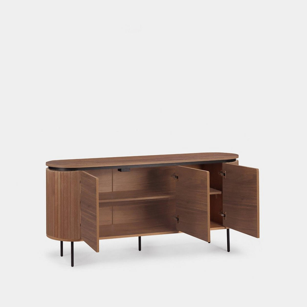 ANRICHTE NIEDRIGE Helios Walnuss 160 cm x 76 cm - Walnussfarben, Holzwerkstoff (160/76/40cm) - Klast Home