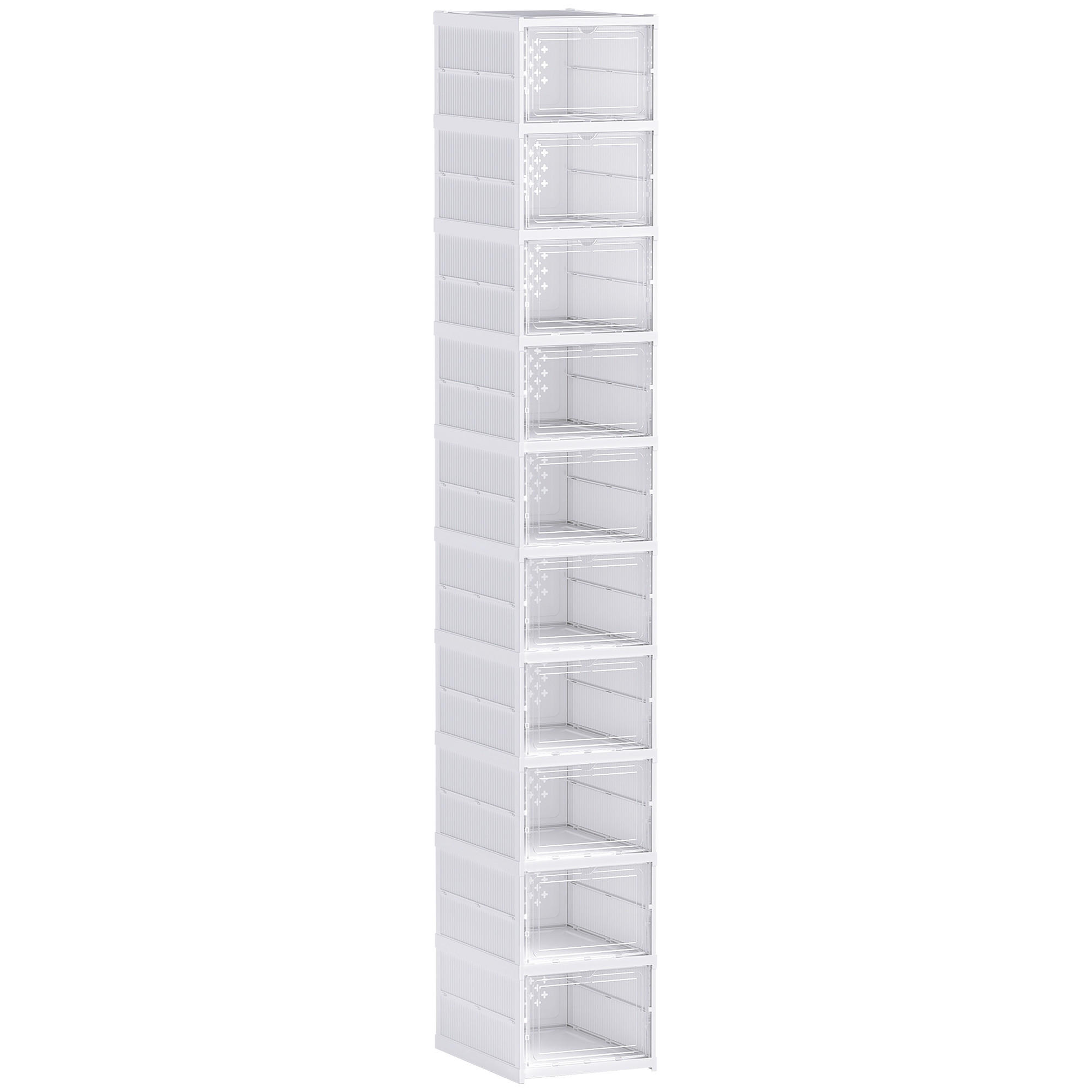 SCHUHSCHRANK faltbar 35/26/174 cm Weiß - Weiß, Kunststoff (26/174/35cm) - HOMCOM