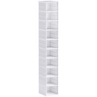 SCHUHSCHRANK faltbar 35/26/174 cm Weiß - Weiß, Kunststoff (26/174/35cm) - HOMCOM