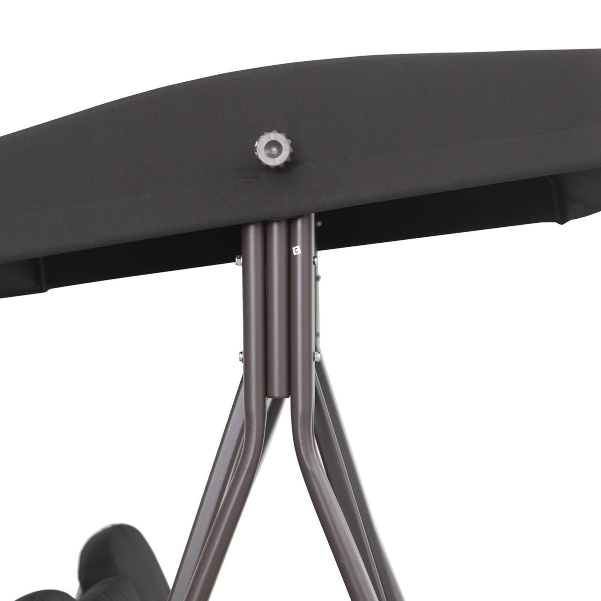 HOLLYWOODSCHAUKEL DE-07013 neigbares Dach, Metallrahmen Schwarz - Schwarz, Metall (206/183/116cm) - ComfortXL
