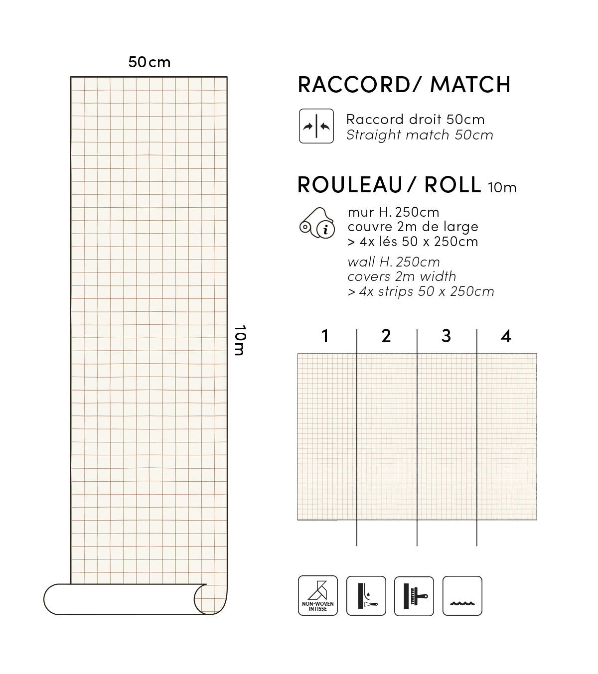 VLIESTAPETE Minima 50 cm x 10 m beige/erde - Beige/Terra cotta, Papier (50/1000cm) - Lilipinso