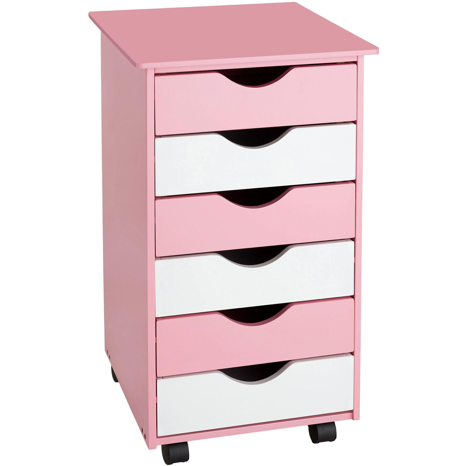 tectake Rollcontainer Rosa 40x65x36 cm