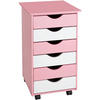 ROLLCONTAINER ,einfache Montage, 36 x 40 x 65 cm,rosa - Rosa, Holz (40/65/36cm) - tectake