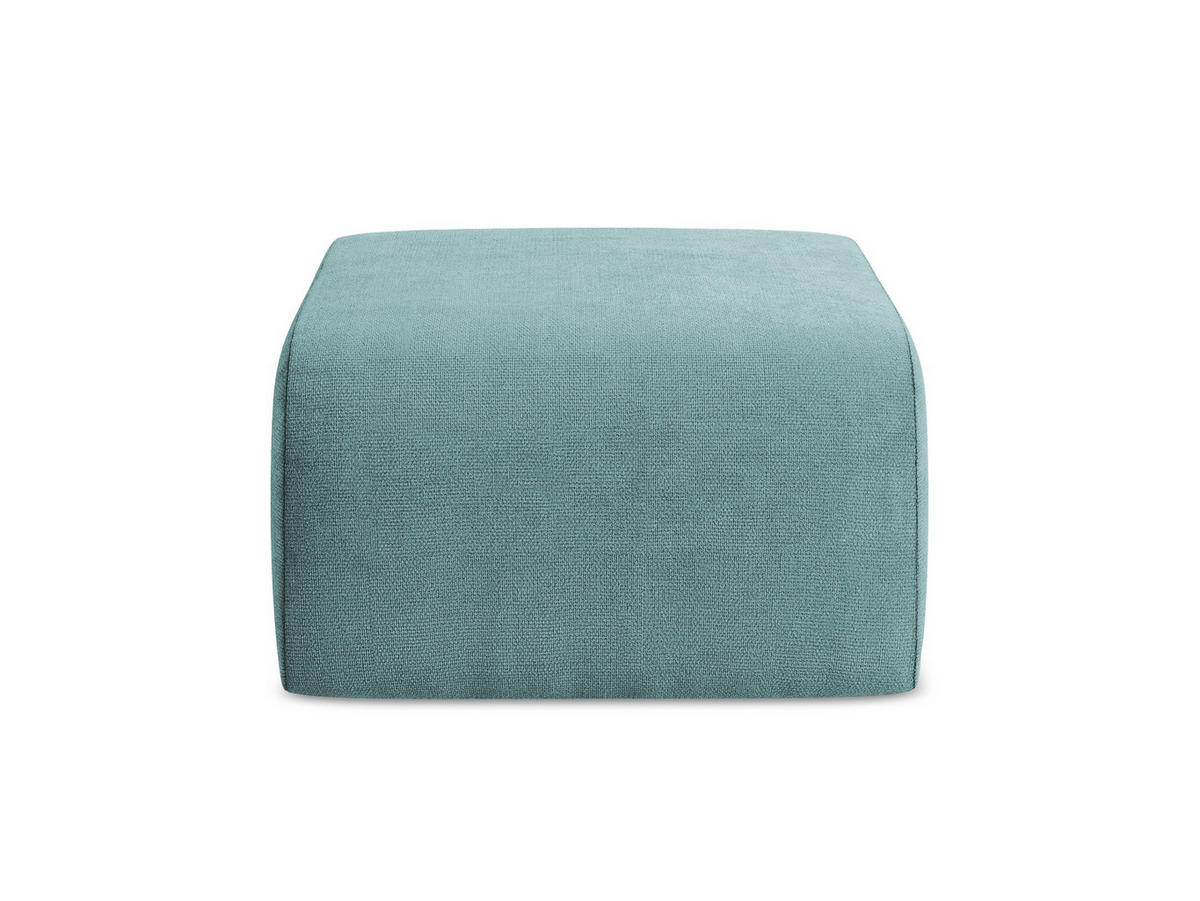 POUF Chenille Stoff Blau - Blaugrau/Schwarz, Holzwerkstoff/Kunststoff (72/42/94cm) - Makamii