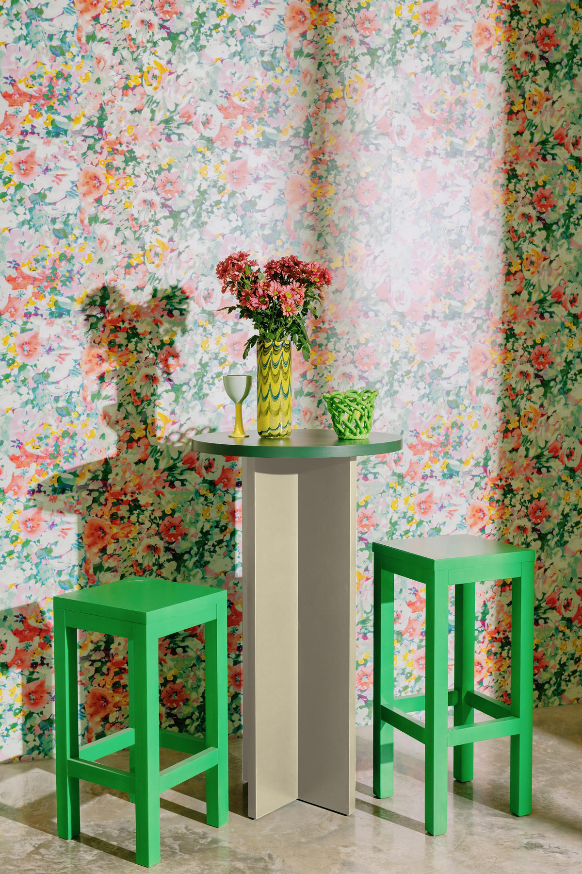 BARTISCH rund 60 cm Cedar und Taupe CHINCHIN - Beige, Holzwerkstoff (60/60/105cm) - RNT By Really Nice Things