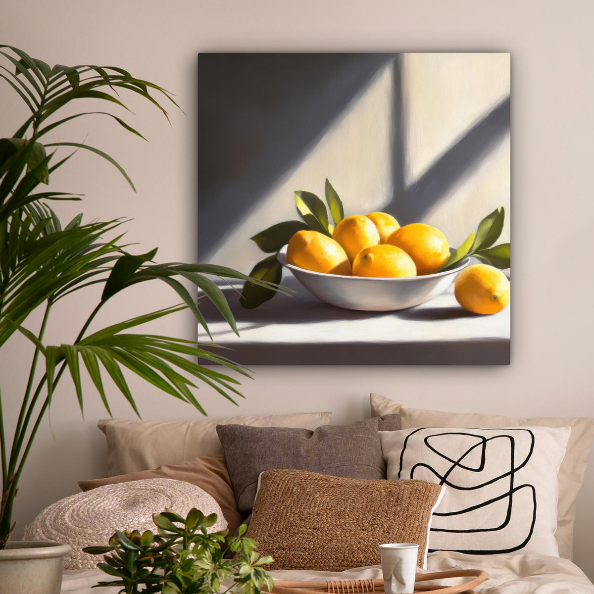 LEINWANDBILD Zitronen - Stilleben - Gelb 90x90 cm - Gelb, Textil (90/90cm) - MuchoWow