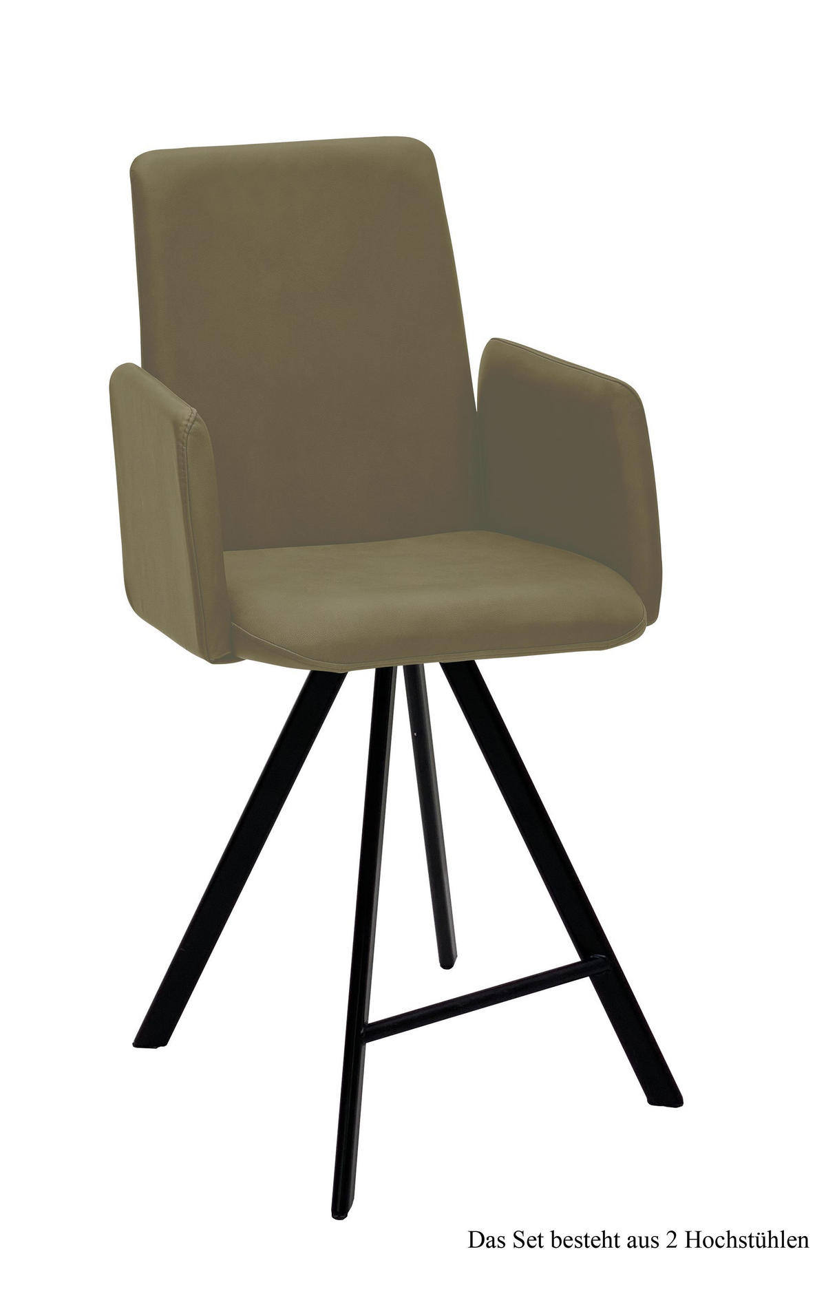 THEKENSTUHL drehbar (2er-Set) Desiree 52x109x60 Schwarz/Olivgrün - Schwarz/Olivgrün, Kunststoff (60/109/52cm) - 58aufmkessel